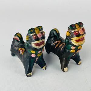Vintage Foo Dog Chinese Clay Whistles